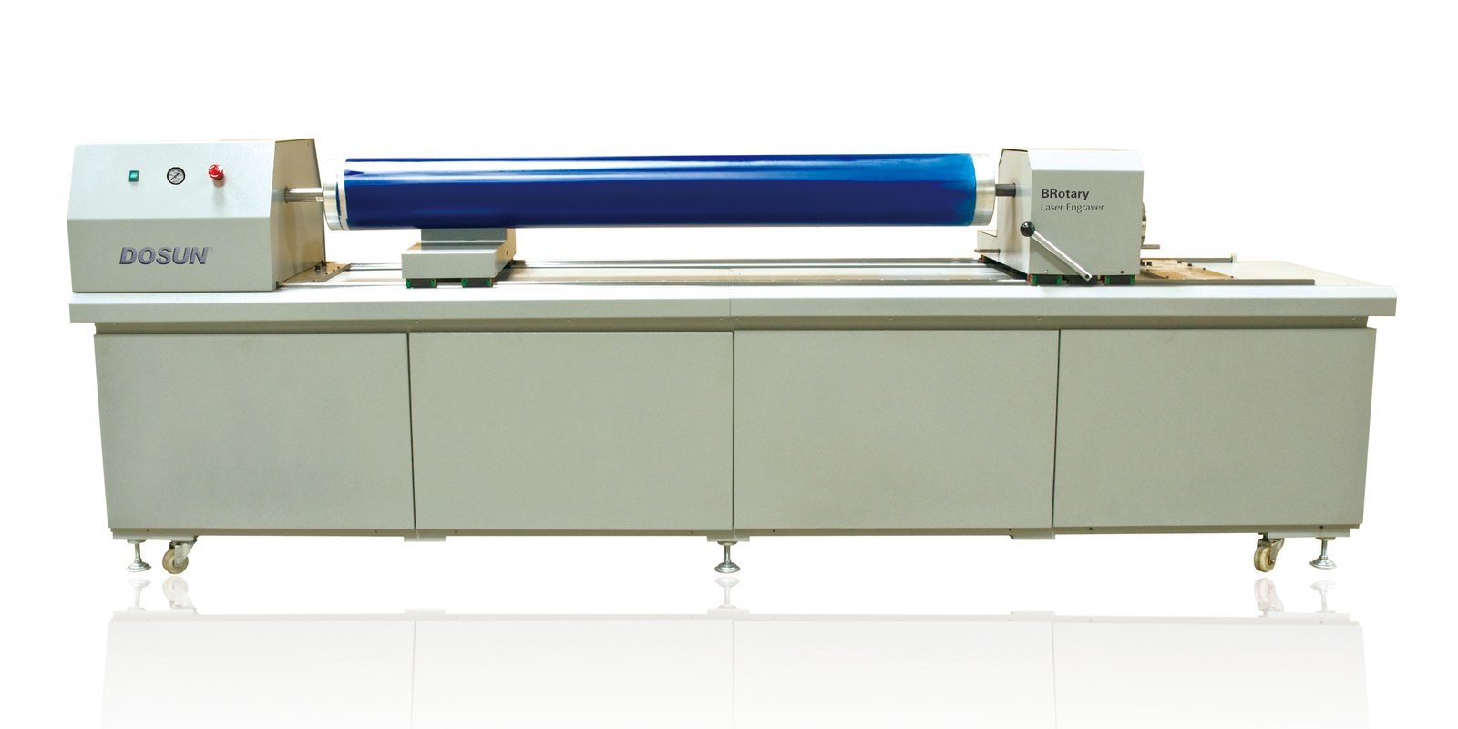 The BR rotary engraver seen from the front, with a screen loaded